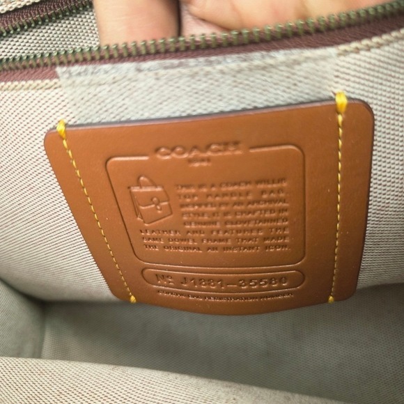 Coach Willis 1941 Top Handle Satchel Peach Leather Bag - Picture 8 of 16